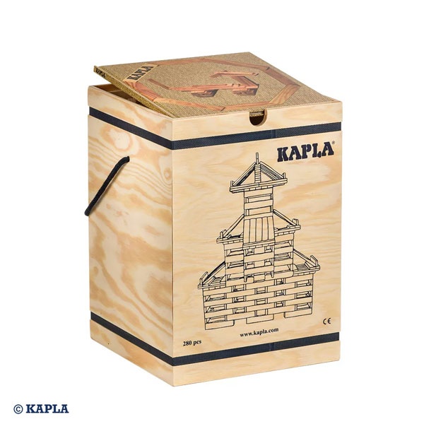 KAPLA-Holzplättchen Holzbausteine 280er Box beige