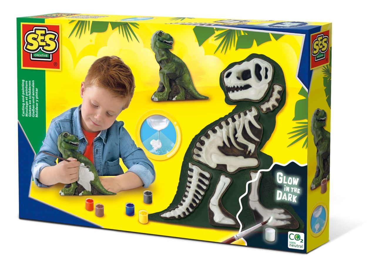SES Creative Gießen und anmalen - T-Rex mit Skelett
