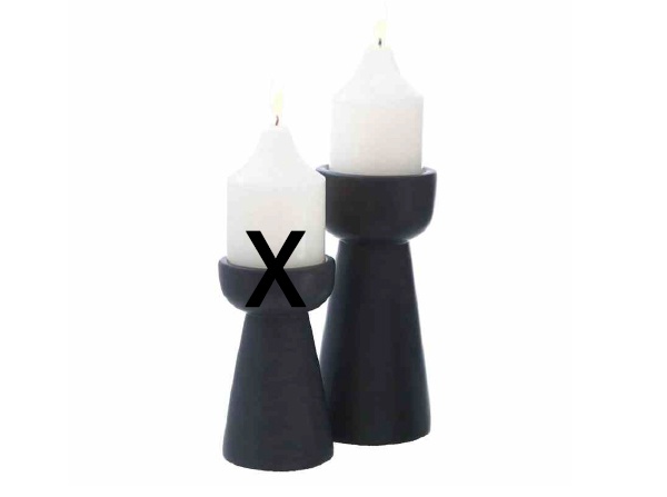 Kerzenhalter Dolomit schwarz matt