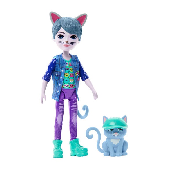EnchanTimals Glam Party Cole Cat und Claw Puppe