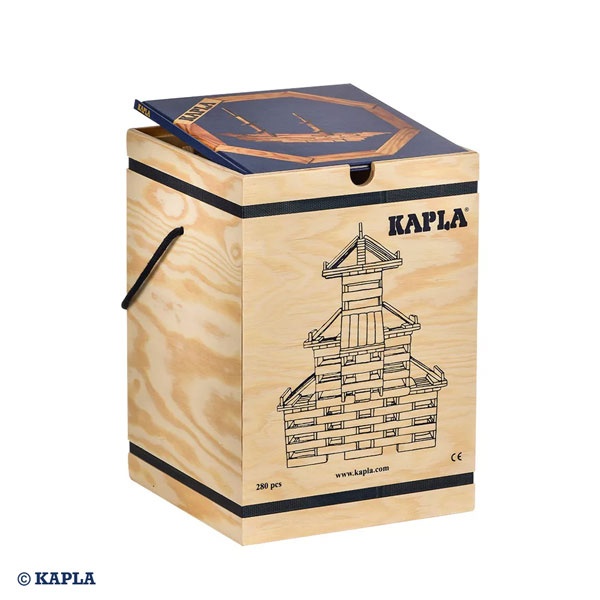 KAPLA-Holzplättchen Holzbausteine 280er Box blau