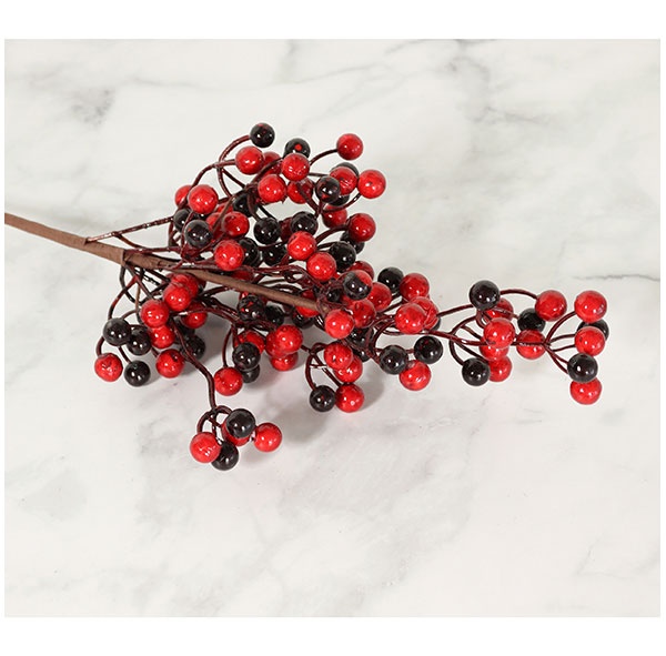 Deko-Zweig mit Beeren rot/schwarz 45 cm