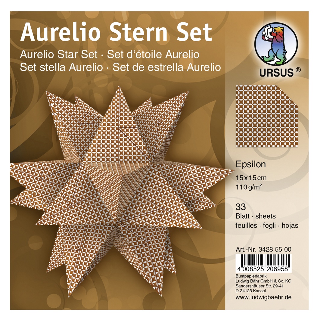 Faltblätter Aurelio Stern Set Epsilon 15 x 15 cm
