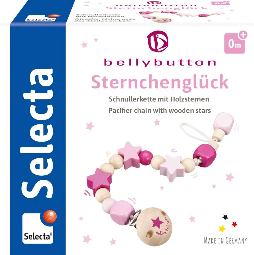 Sternchenglück Schnullerkette rosa von Selecta