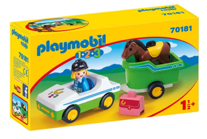 Playmobil 70181 1.2.3 PKW mit Pferdeanhänger