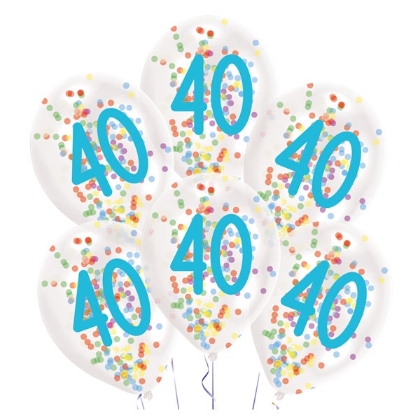 Ballons 40 Confetti Birthday
