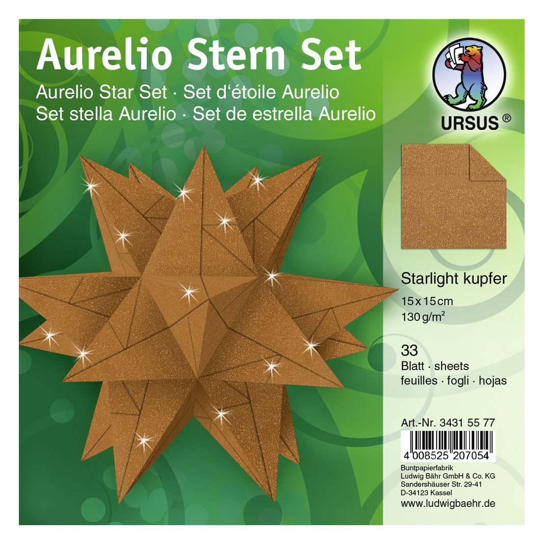 Faltblätter Aurelio Stern Set Starlight kupfer matt 15 x 15