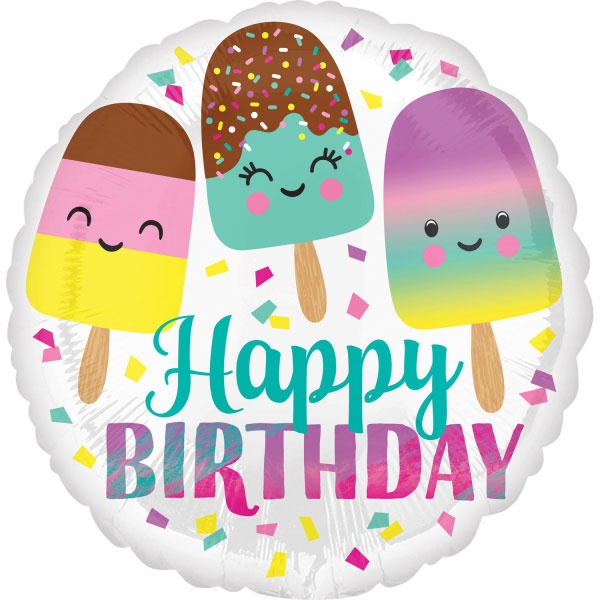 Folienballon Happy Birthday Eis