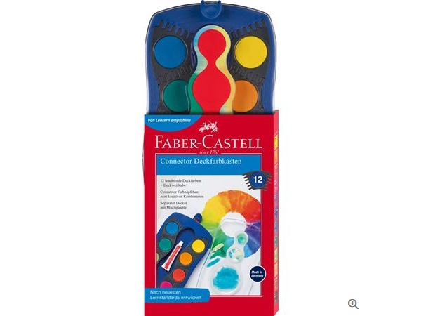 Faber Castell Deckfarbkasten Connector 12er blau