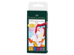 Faber-Castell Zeichentusche Pitt Artist Pen B 6er Basic
