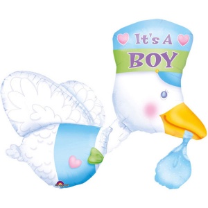Folienballon Storch It´s a Boy