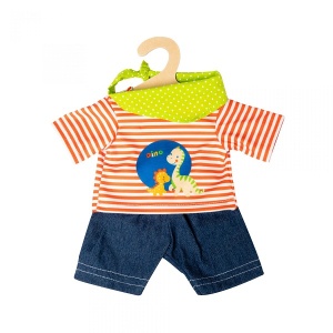 Heless Puppenkleidung Shorts mit T-Shirt Dino 35 - 45 cm