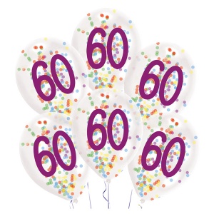 Ballons 60 Confetti Bithday