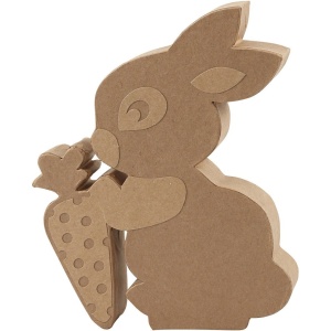 Pappmachè Figur Kaninchen mit Möhre