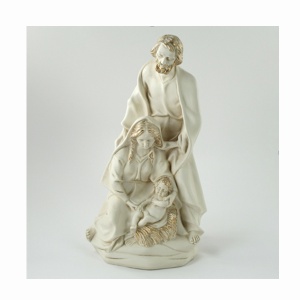 Keramik-Figur Heilige Familie creme/gold 23 x 18 x 41 cm