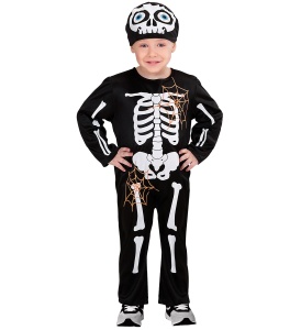 Kostüm Kinder Skelett Overall Gr. 98 1 - 2 Jahre