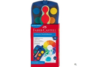 Faber-Castell Deckfarbkasten Connector blau 12er